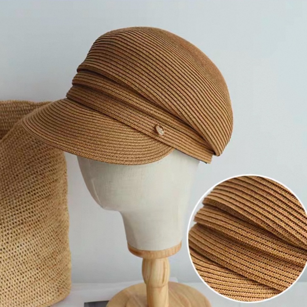 NWOT Straw Tan Cap - Picture 4 of 5
